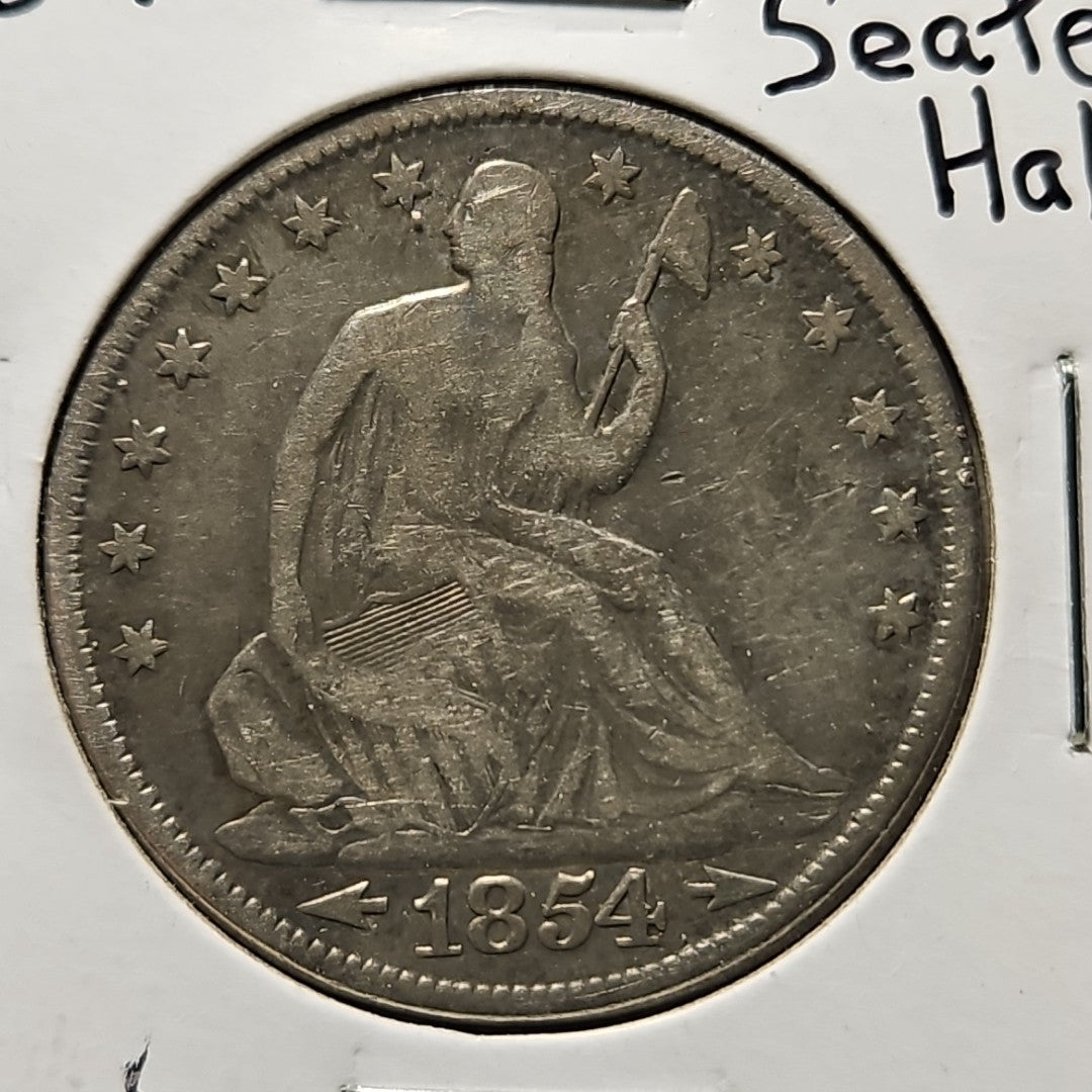 1854 Liberty Seated Half Dollar Very Good B1079