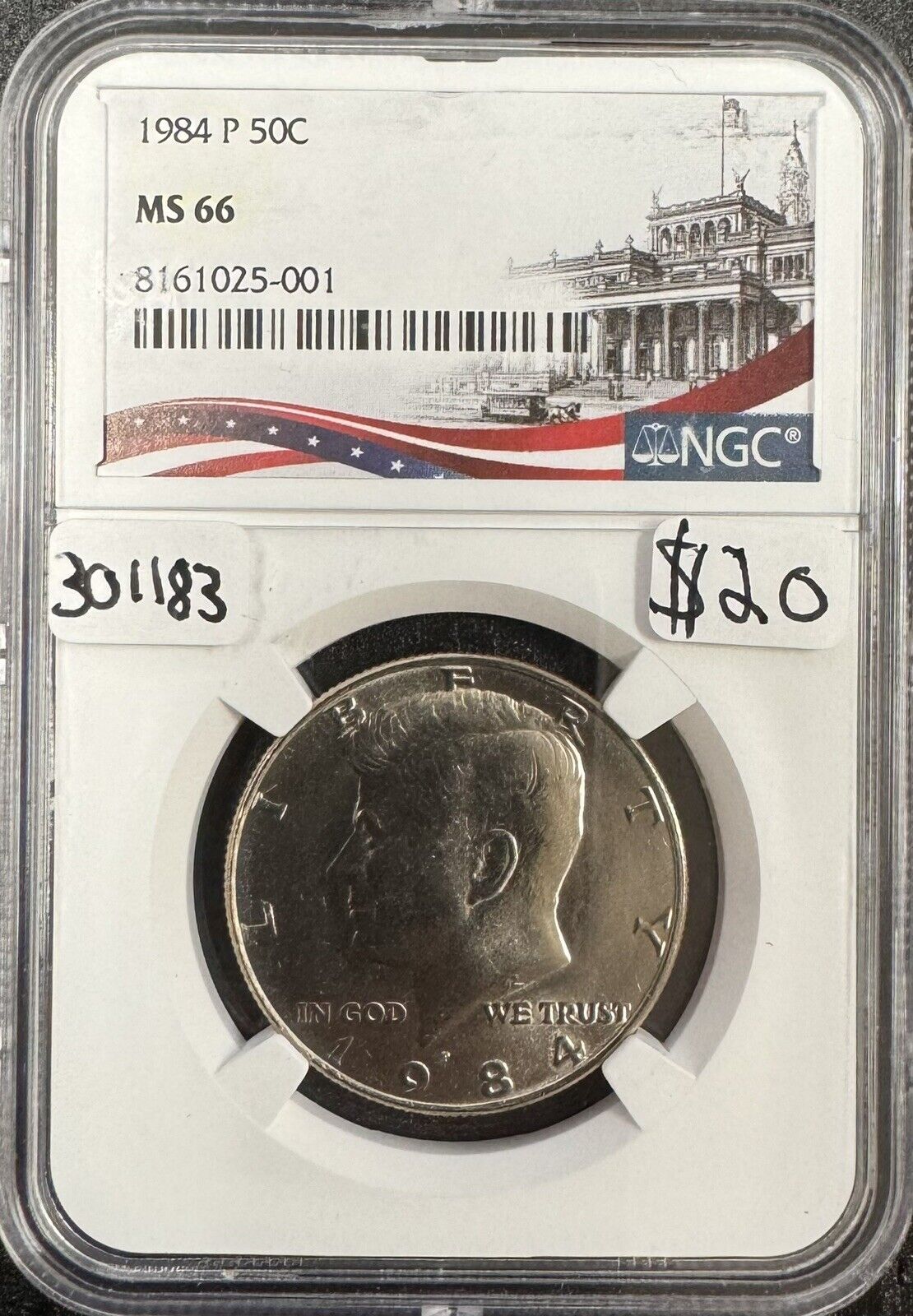 1984 P Kennedy Half Dollar - NGC MS 66 ( 301183 )