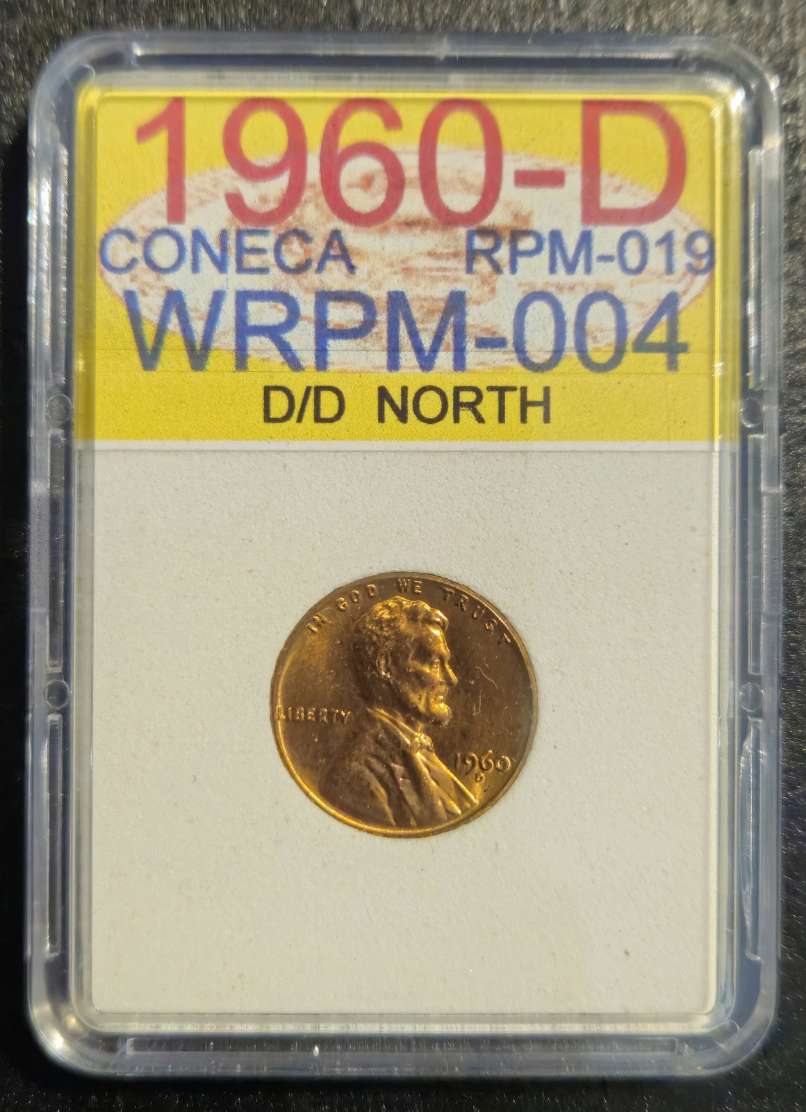1960-D/D Lincoln Cent Error RPM-019 Wexler WRPM-004 Die Stage D (B1126)