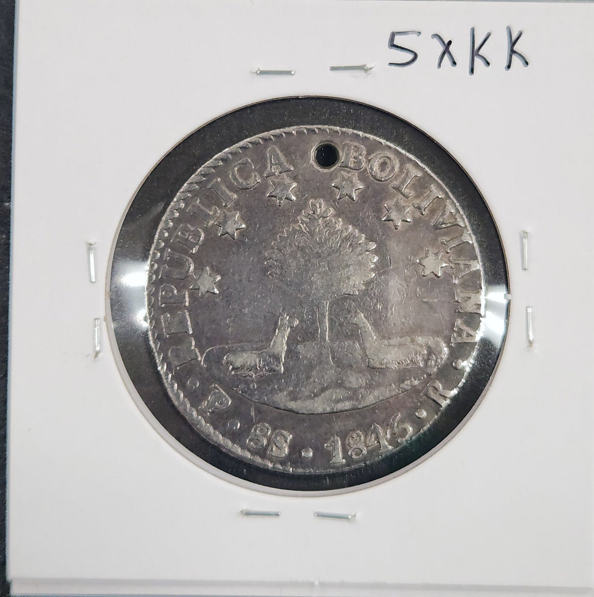 1845 8 Soles Bolivia Km#103 5XKK — Reverse