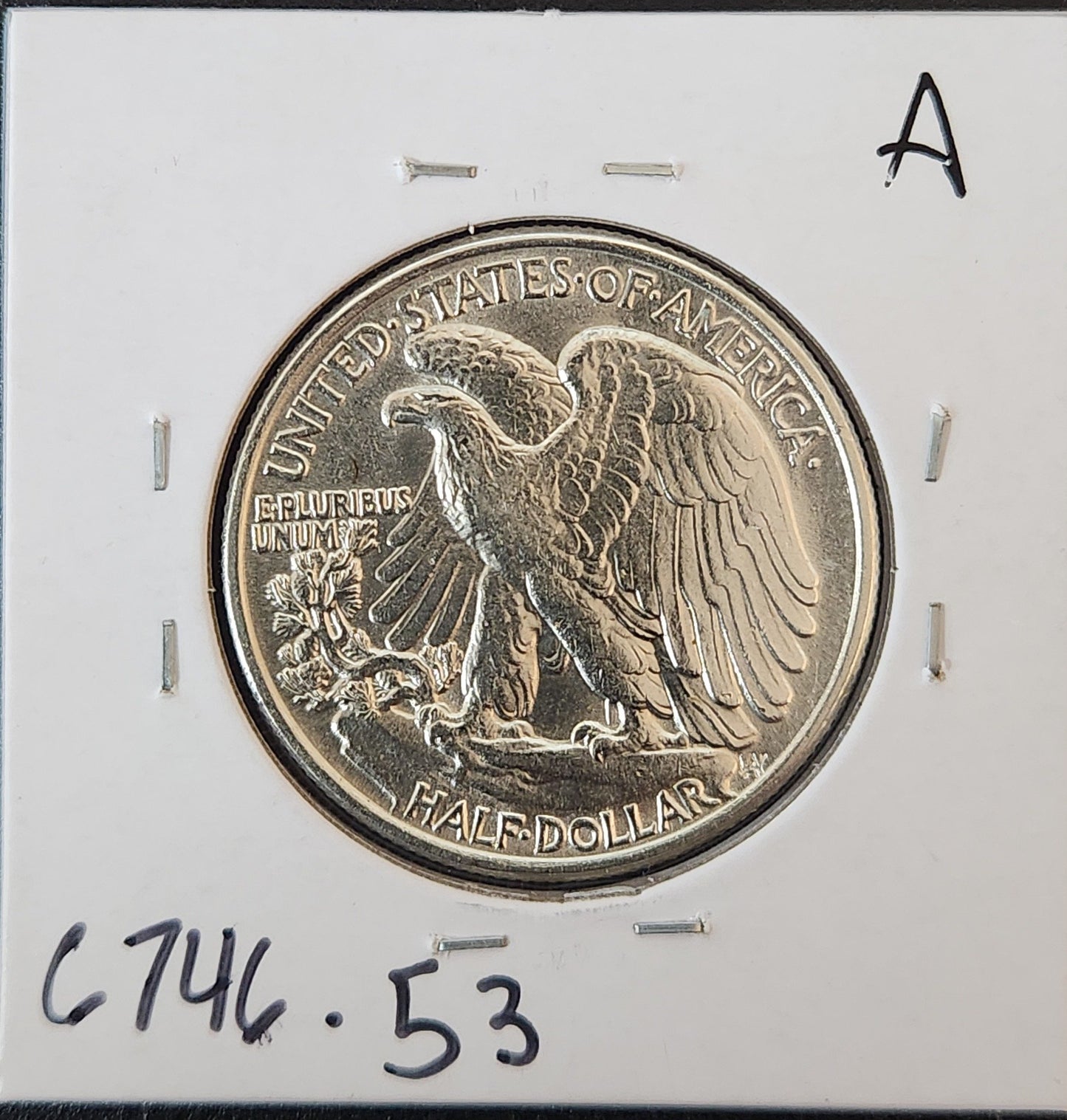 1944 Walking Liberty Half AU-53 — Reverse