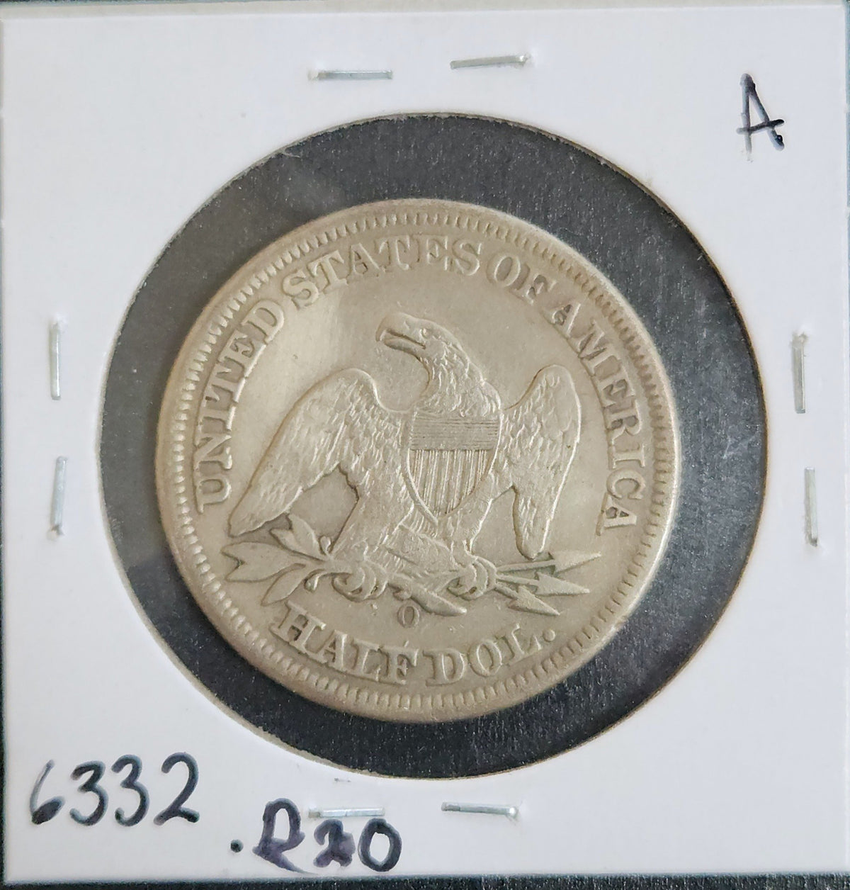 1854-O Seated Liberty Half Dollar With Arrows VF 6332.D20-A — Reverse