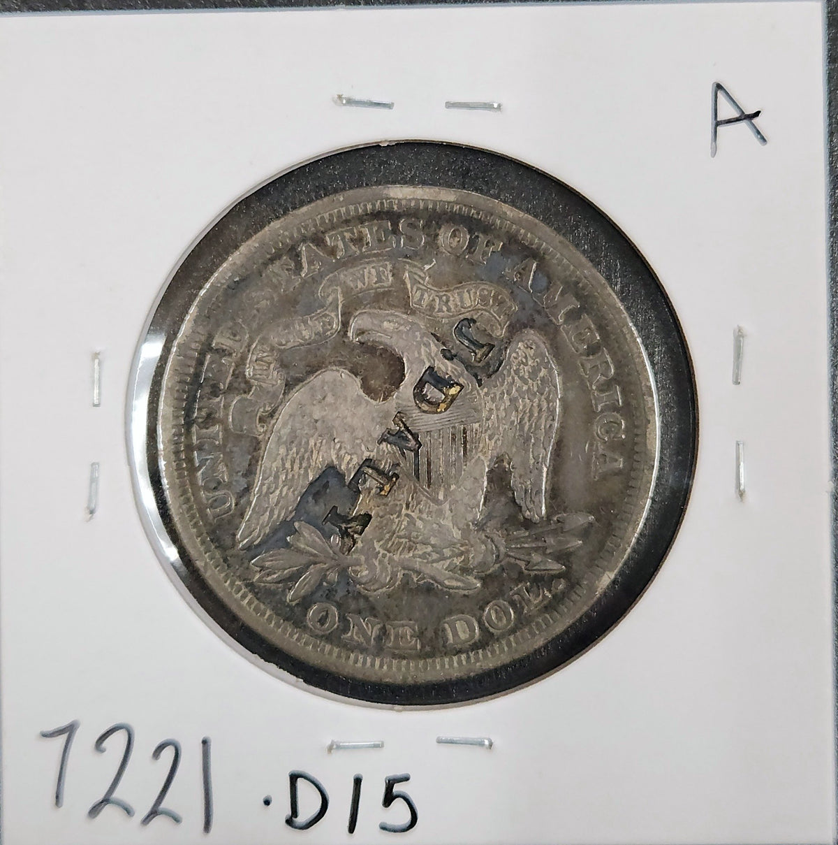 1872 Seated Liberty Dollar Fine 7221.D15-A — Reverse