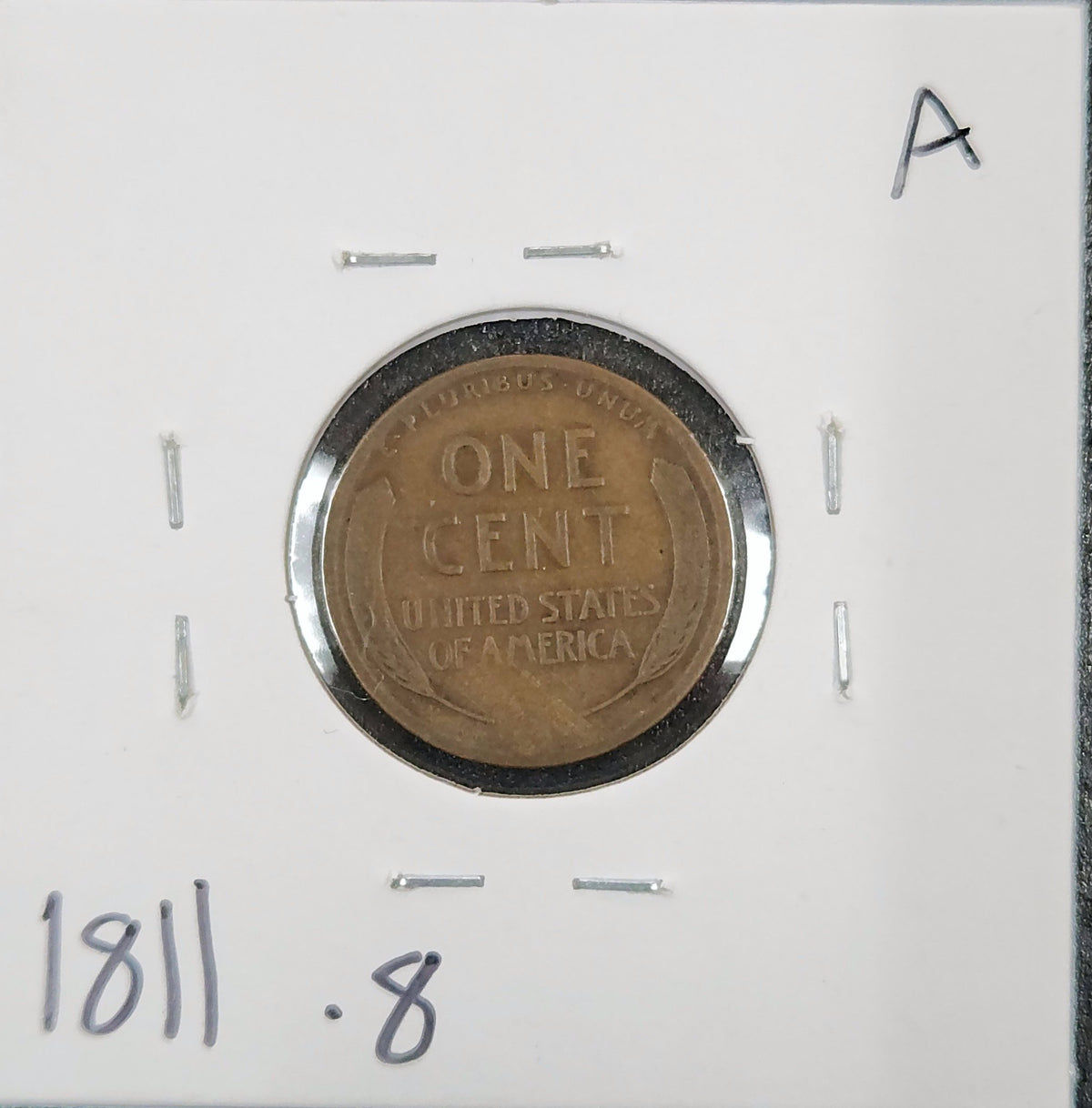 1911-S Lincoln Wheat Cent VG-8 1811.8-A — Reverse