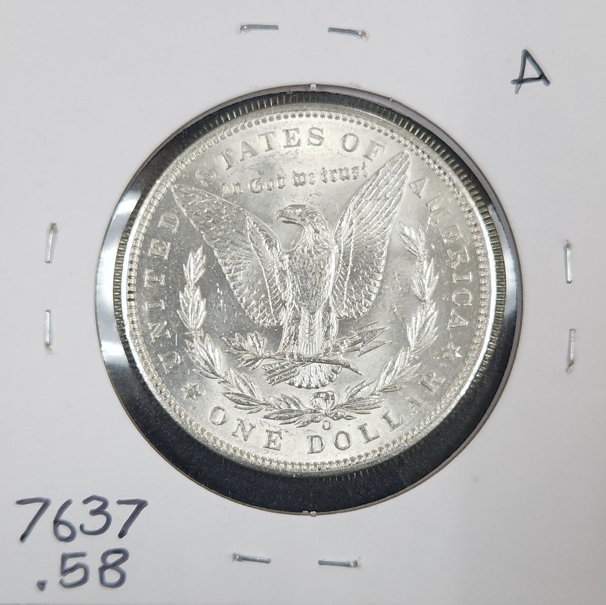 1899-O Morgan Silver Dollar AU-58 7637.58-A — Reverse