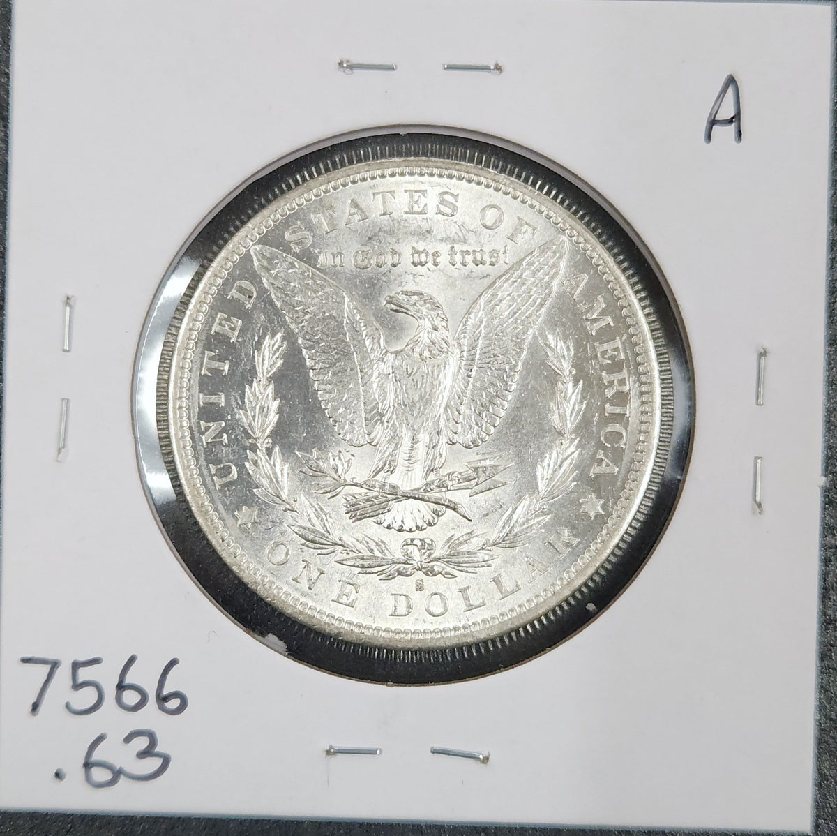 1890-S Morgan Dollar MS63 7566.63-A — Reverse