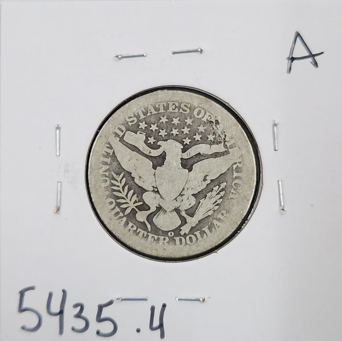 1903-O Barber Quarter G-4 5435.4-A — Reverse