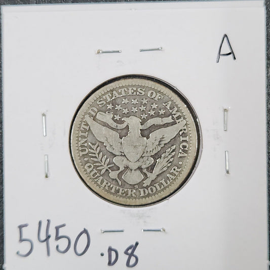 1909-S Barber Quarter VG 5450.D8-A — Reverse