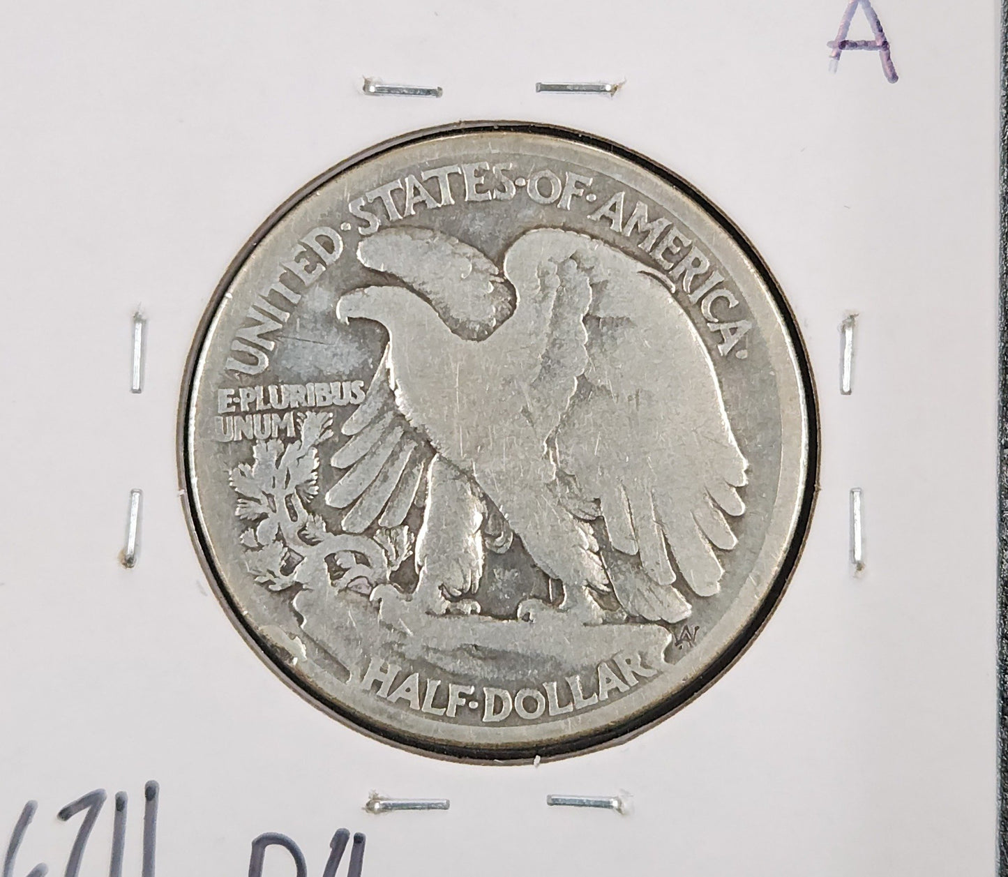 1916-D OBV MM Walking Liberty Half G — Reverse