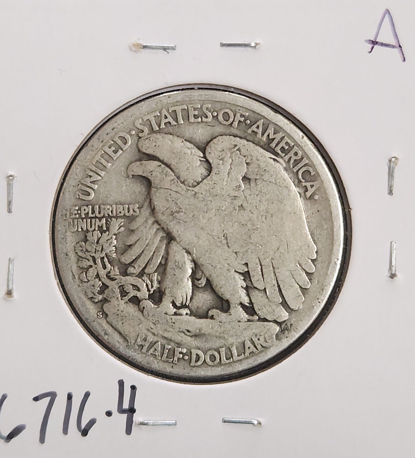 1917-S Rev MM Walking Liberty Half G-4 — Reverse