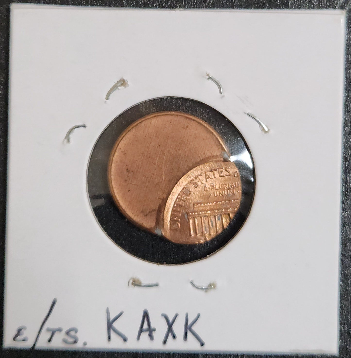 Lincoln Cent Off Center Mint Error KAXK — Reverse