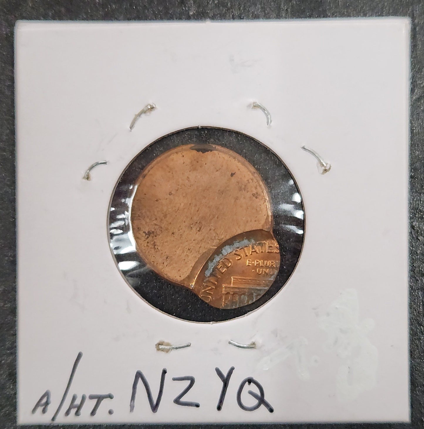 Lincoln Cent Off Center Mint Error NZYQ — Reverse