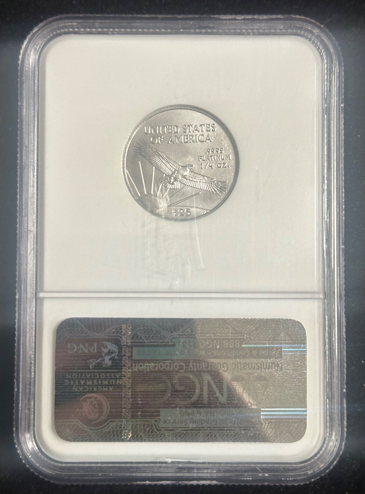 2008 1/4ozt platinum American Eagle NGC MS70 3252570-003 — Reverse
