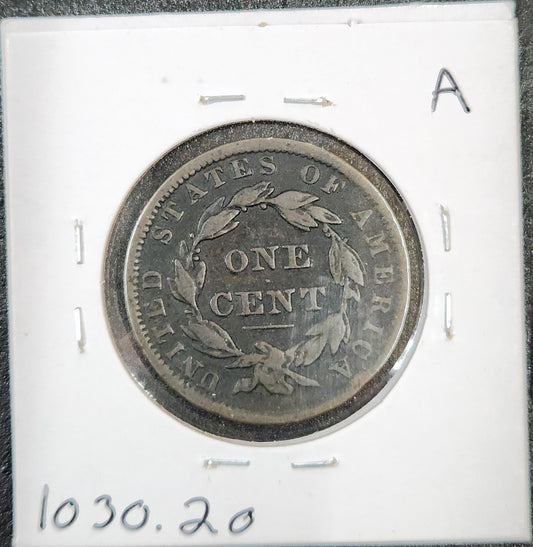 1837 Coronet Head Cent Head Of 1838 VF-20 1030.20 — Reverse