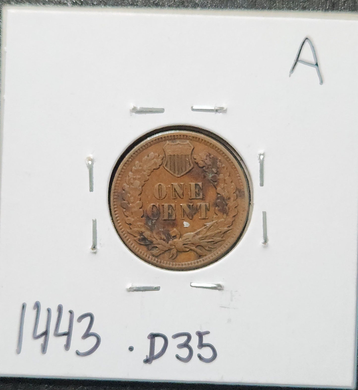 1907 Indian Head Cent VF 1443.D35 — Reverse