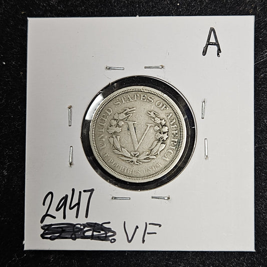 1883 Liberty V Nickel No Cents Very Fine 2947.VF-A — Reverse