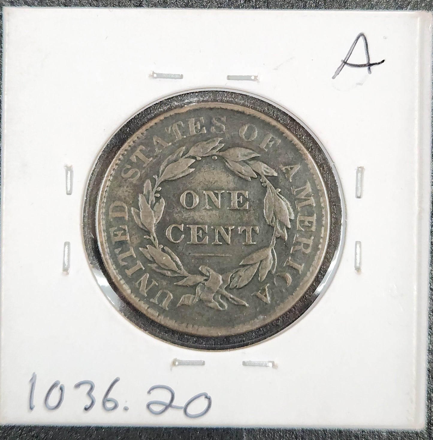 1837 Large Cent Medium Letters VF-20 1036.20-A — Reverse
