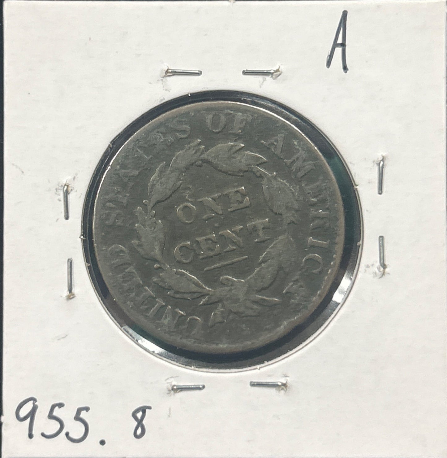 1829 Coronet head cent Lg Ltr Vg-8 955.8 — Reverse