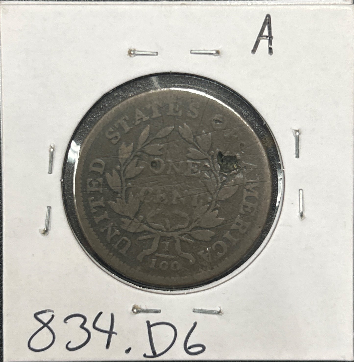 1807 Draped bust cent DG-6 834.D6 — Reverse