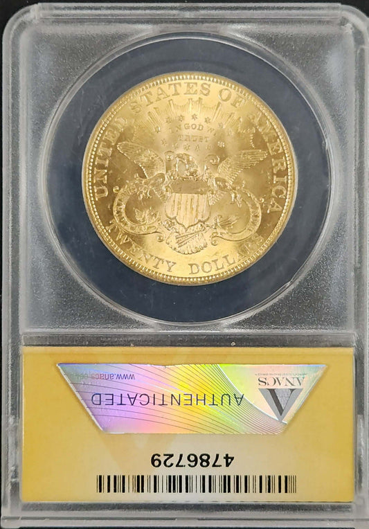 1904 $20 Gold Liberty ANACS MS61 — Reverse