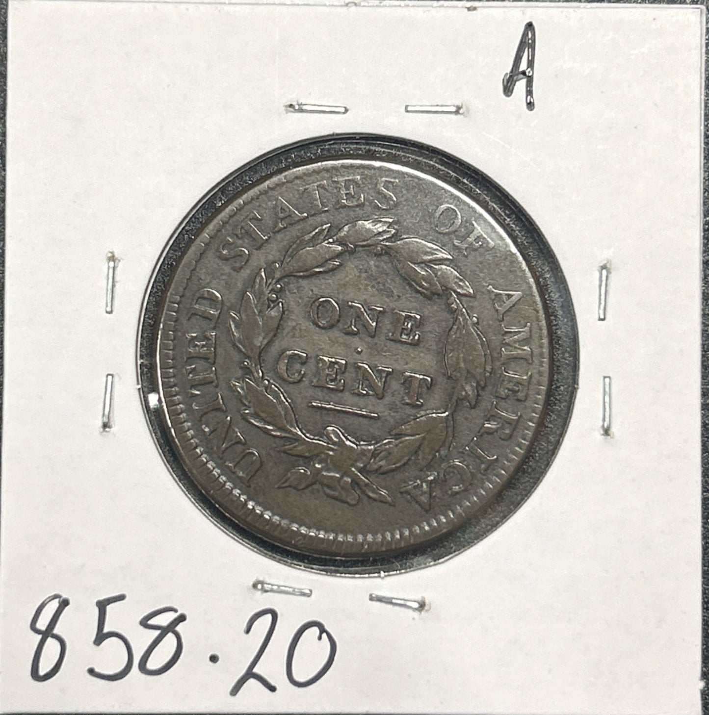 1812 Lg Date Classic head cent VF-20 858.20 — Reverse