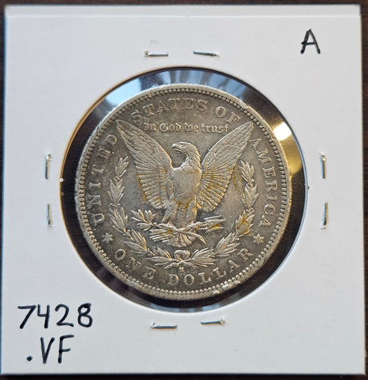 1879-S Rev/79 Morgan Silver Dollar VF Older Cleaning 7428.VF-A — Reverse