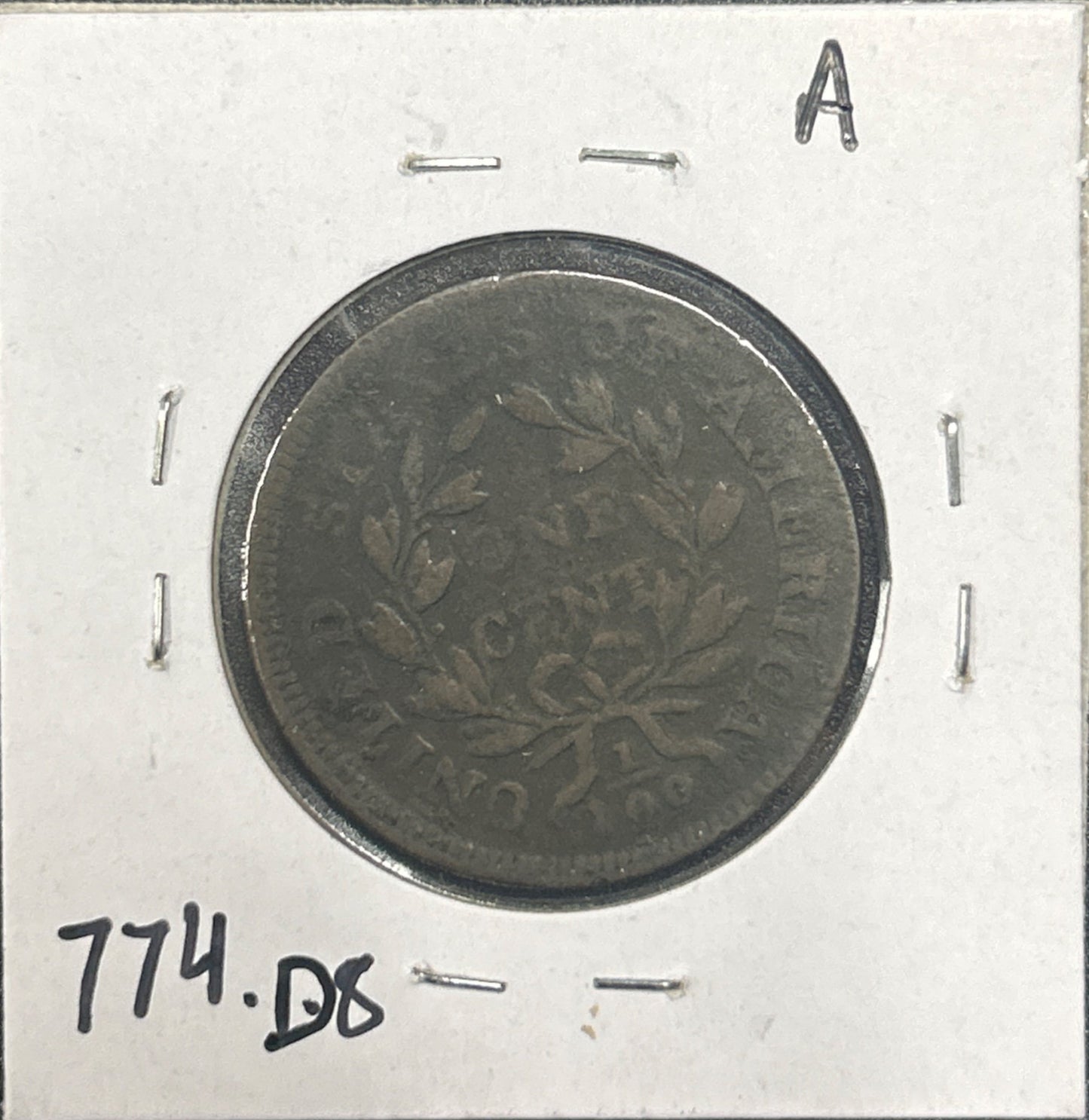 1798 First Hair Draped bust cent DVG-8 774.D8 — Reverse