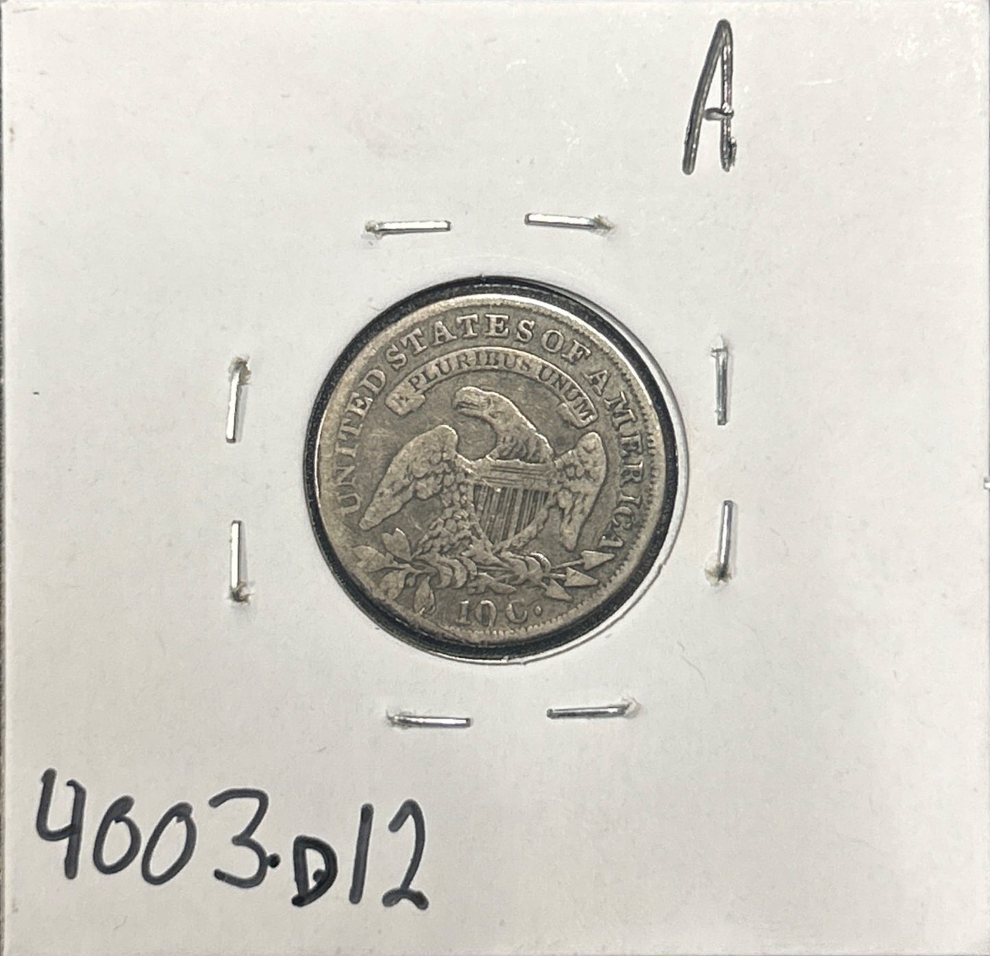 1833 Capped bust dime DF-12 4003.D12 — Reverse