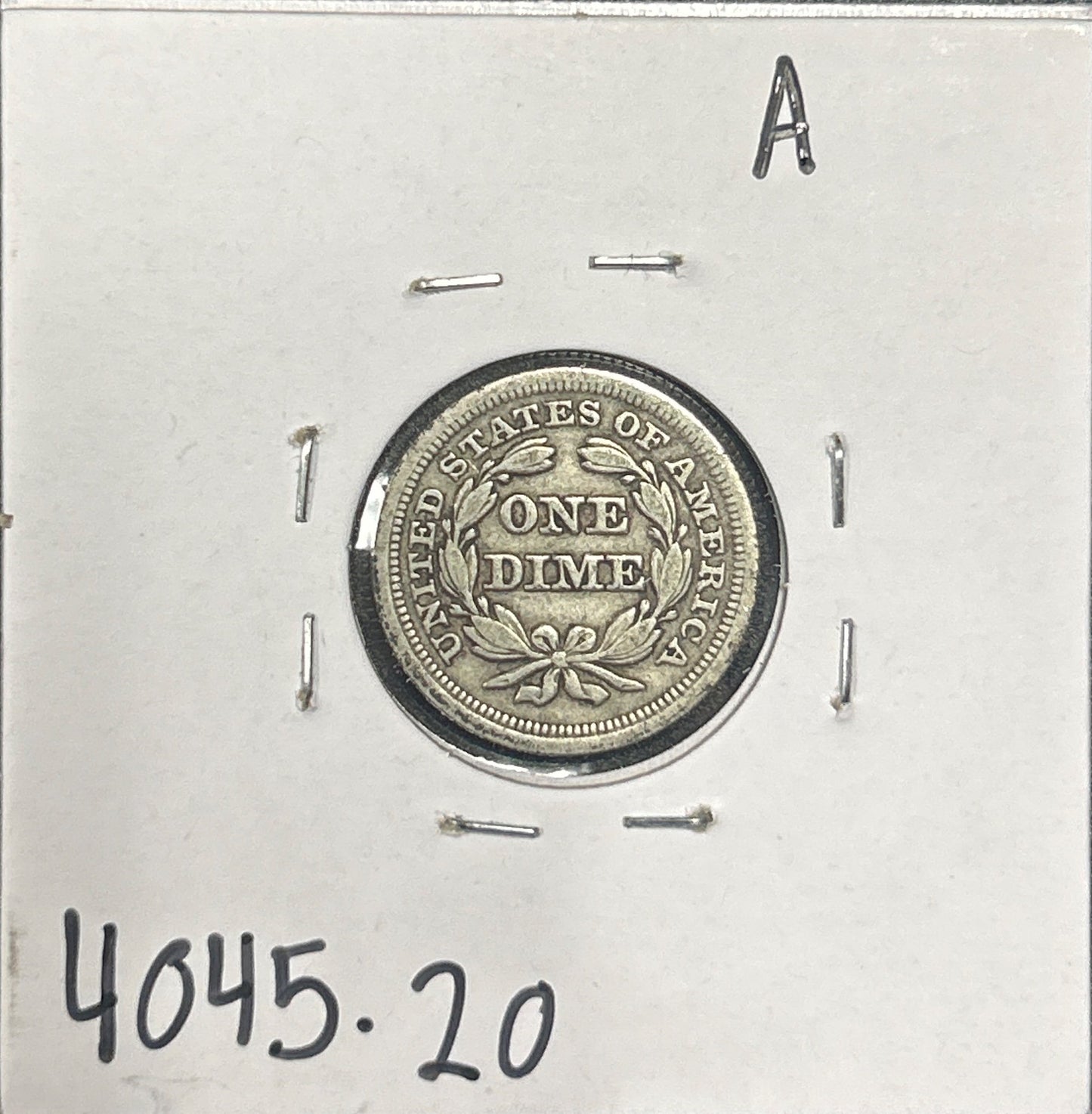 1853 Arrows Seated dime VF-20 4045.20 — Reverse