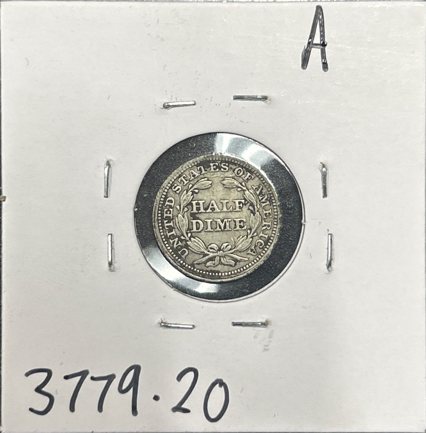 1853 Arrows Seated half dime VF-20 3779.20 — Reverse