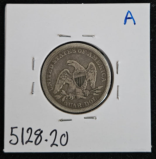 1857 Seated Liberty Quarter VF20 5128.20-A — Reverse