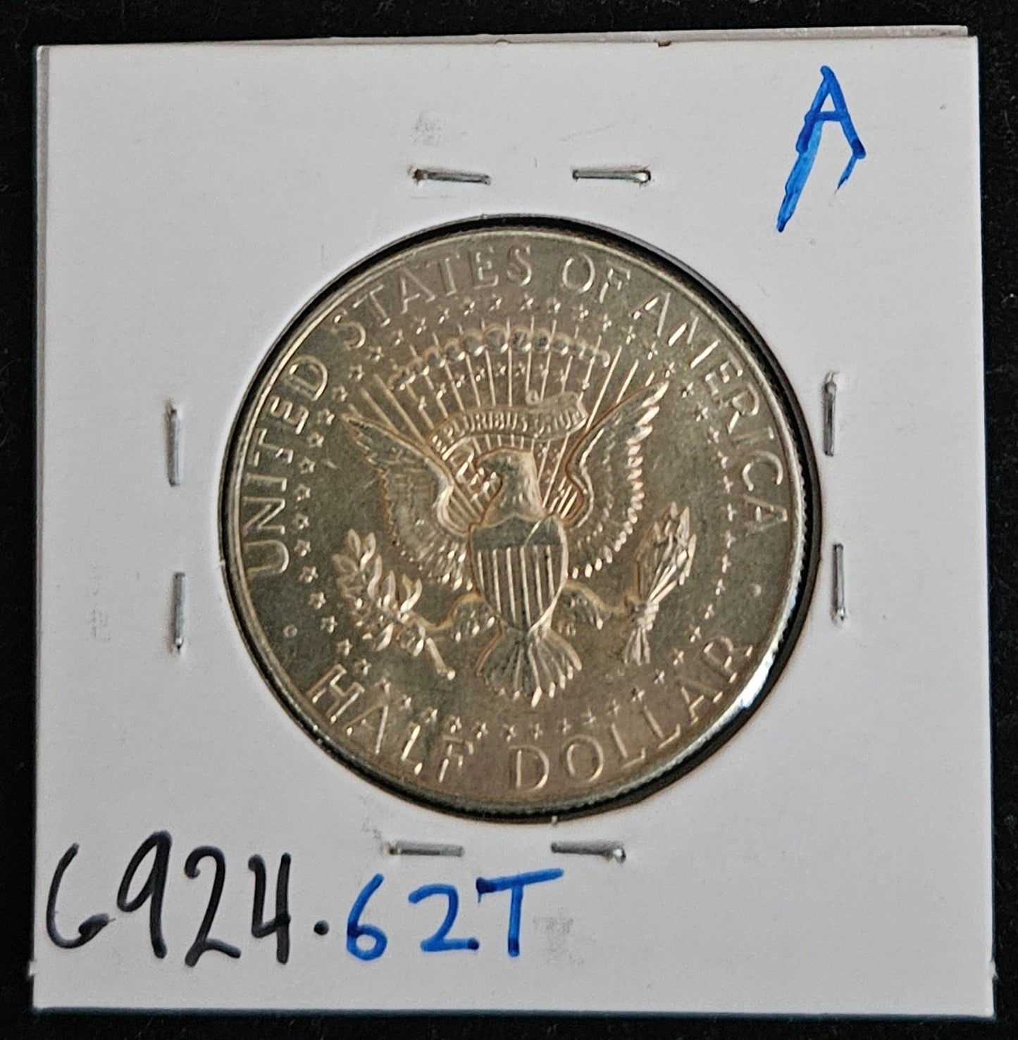 1968-D Kennedy Half Dollar Light Rim Toning MS62 6924.62T-A — Reverse