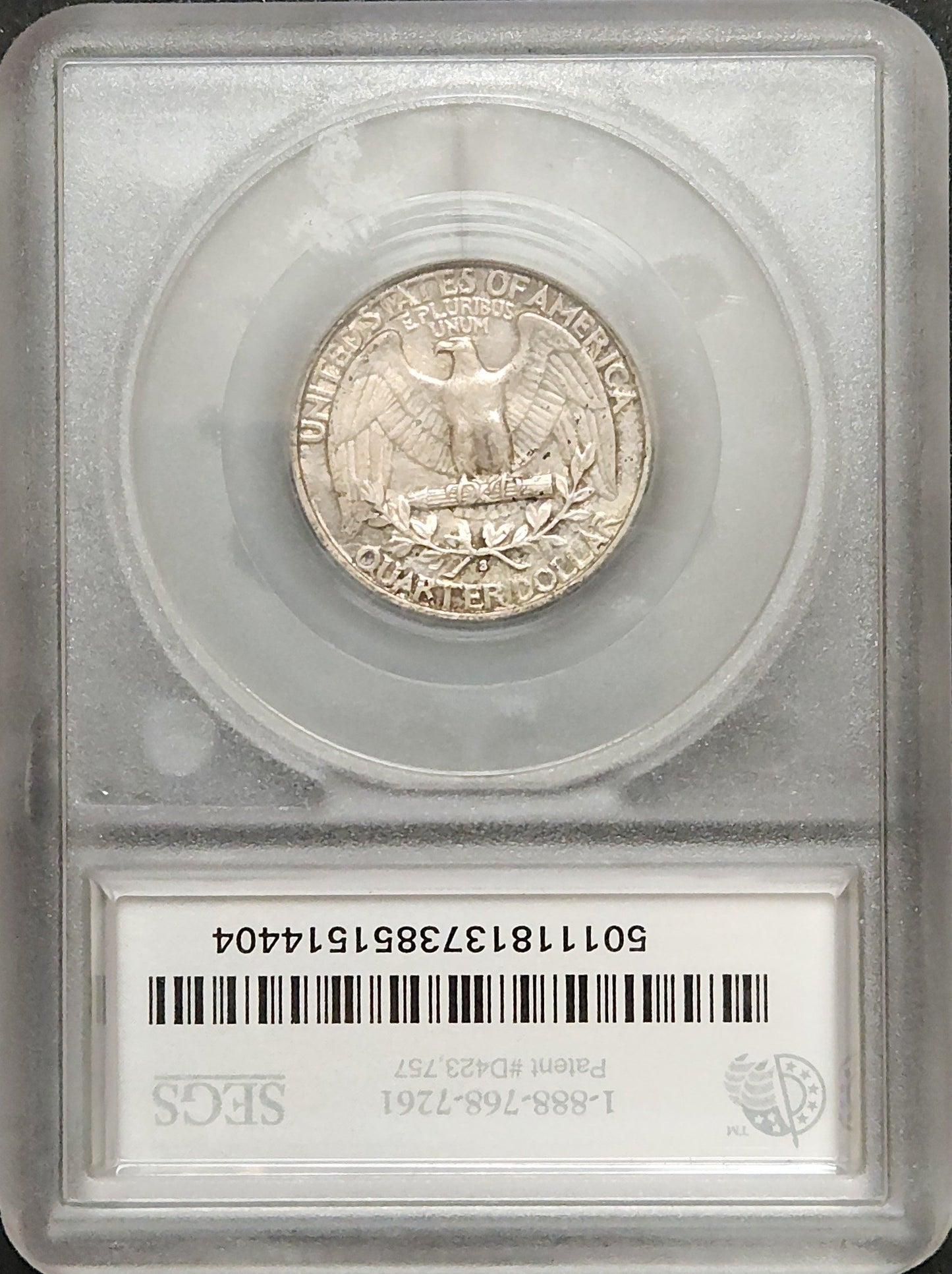 1932 S Washington Quarter XF 45 Scraped Obverse Rubberband Strips SEGS 5647.45-50111813738515144042 5647.45-A — Reverse