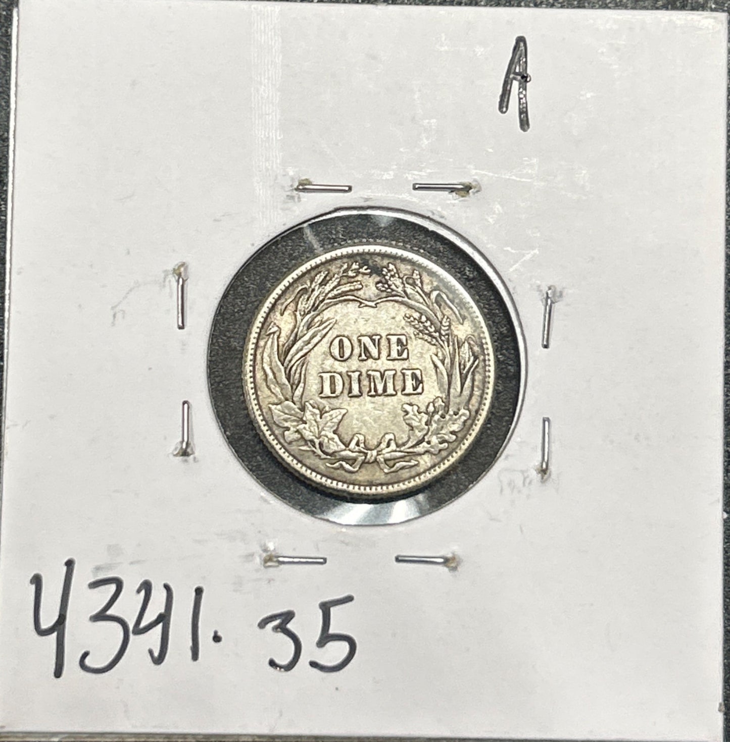 1912 Barber Dime 4341.35-A — Reverse
