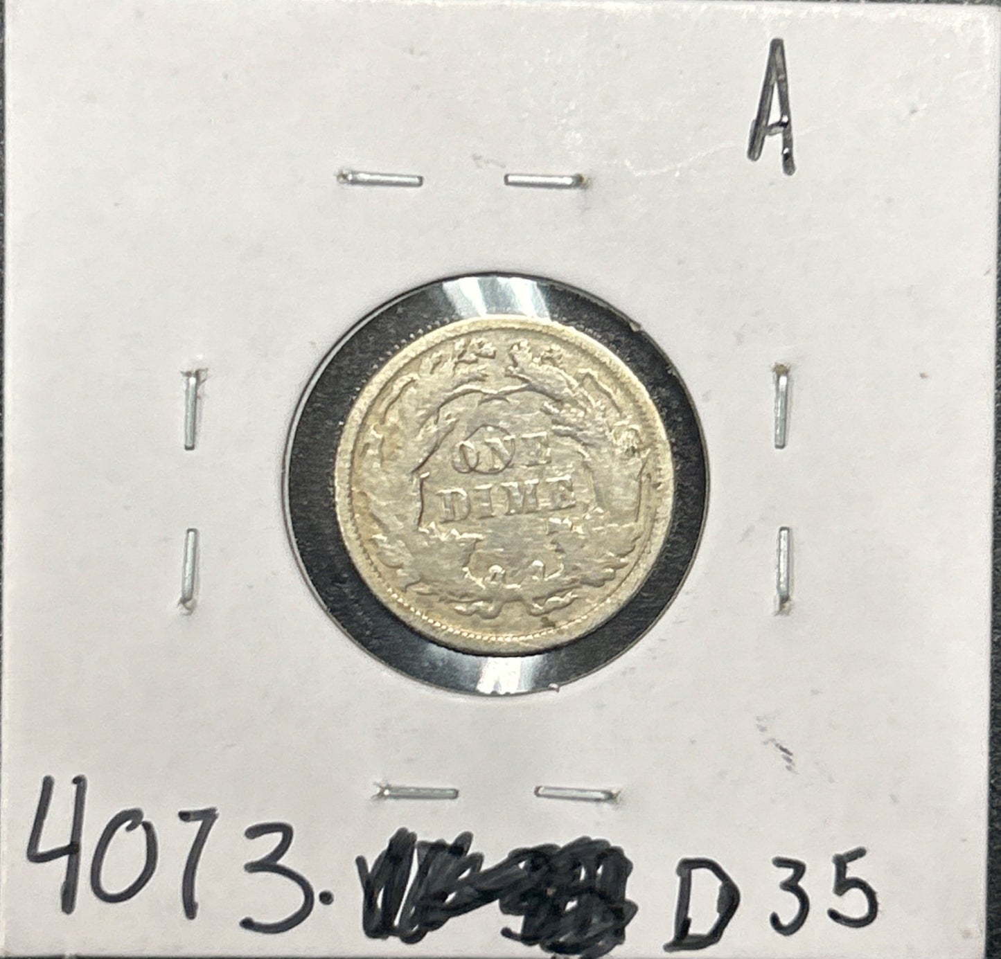 1877 Seated Dime 4073.D35-A — Reverse