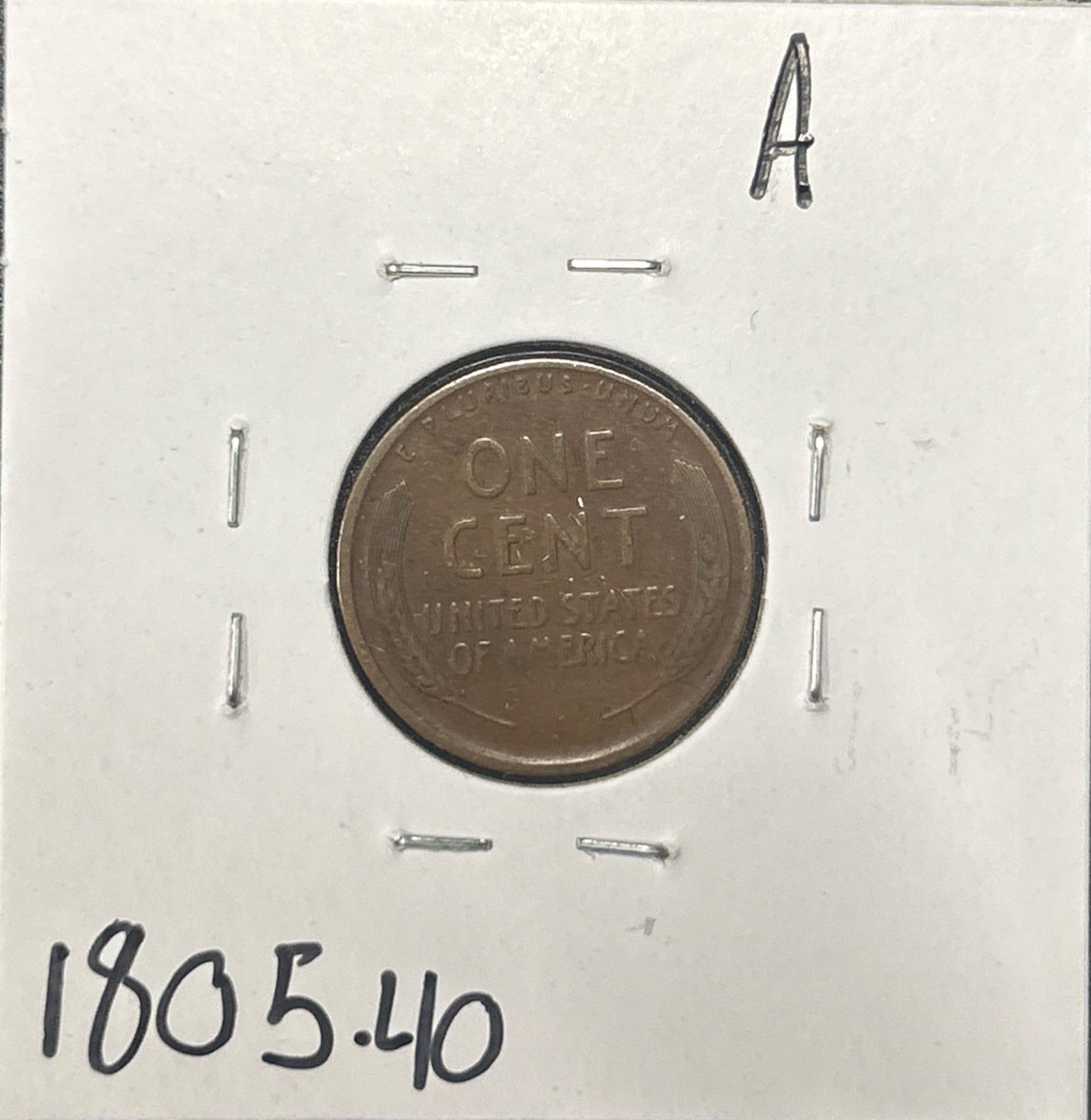1910-S Wheat Cent 1805.40-A — Reverse