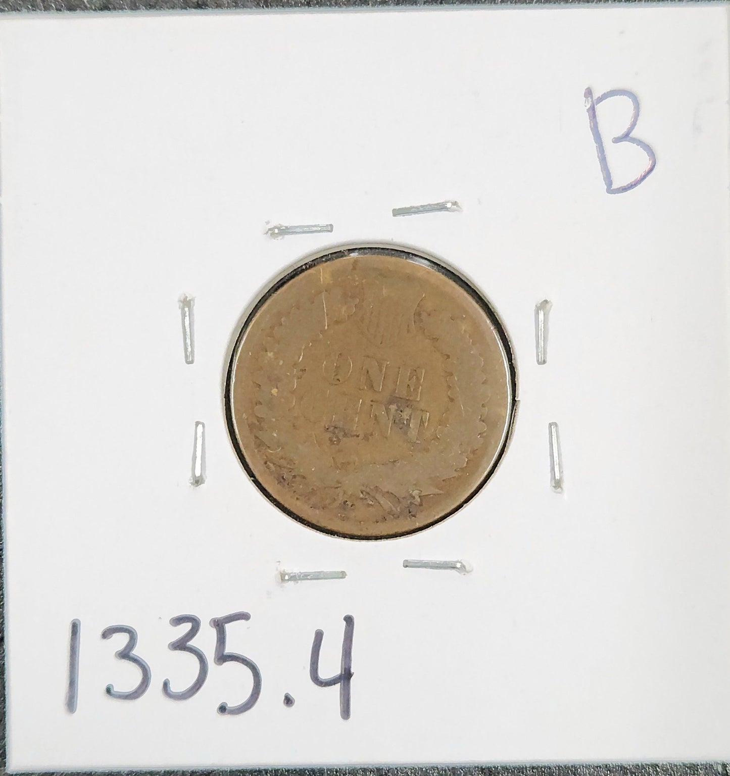 1874 Indian Head Cent G-4 1335.4-B — Reverse