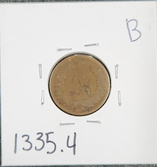 1874 Indian Head Cent G-4 1335.4-B — Reverse