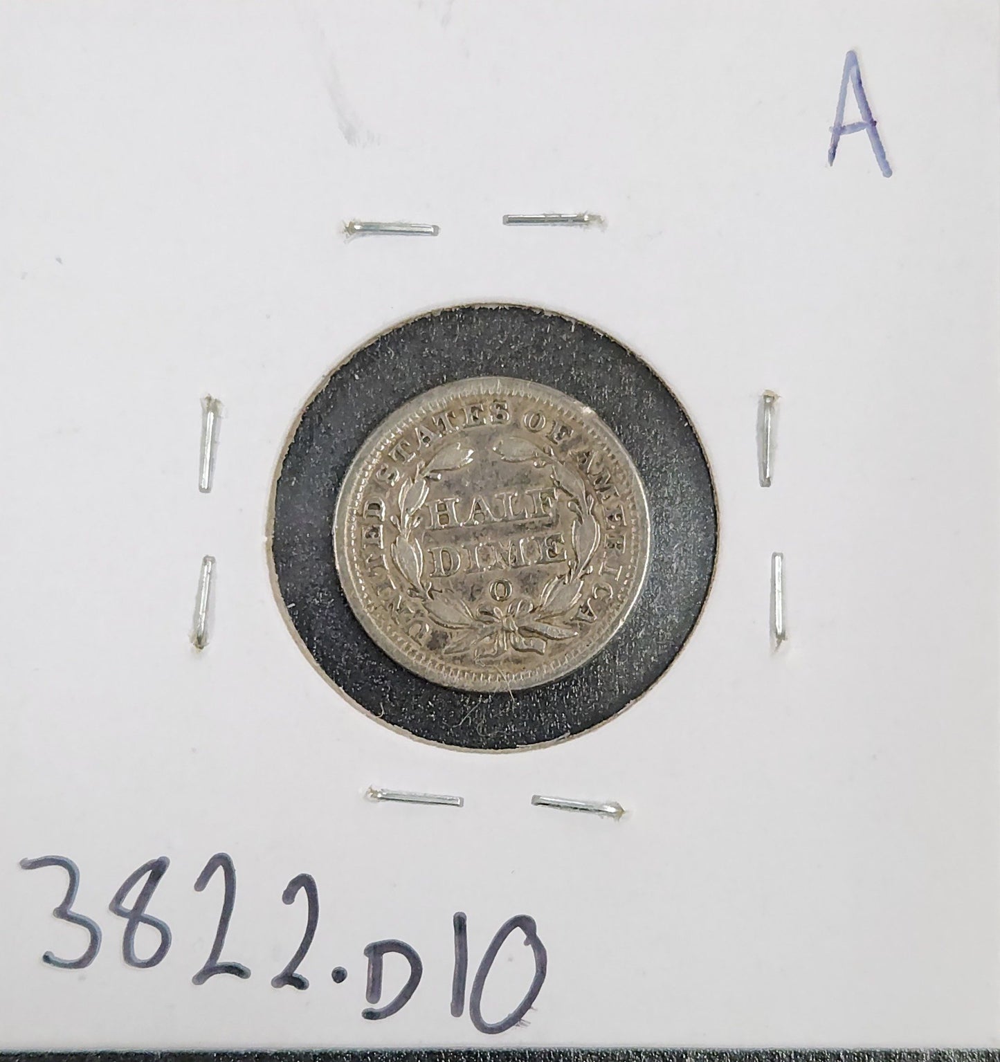 1858-O Seated Half Dime VG 3822.D10-A — Reverse