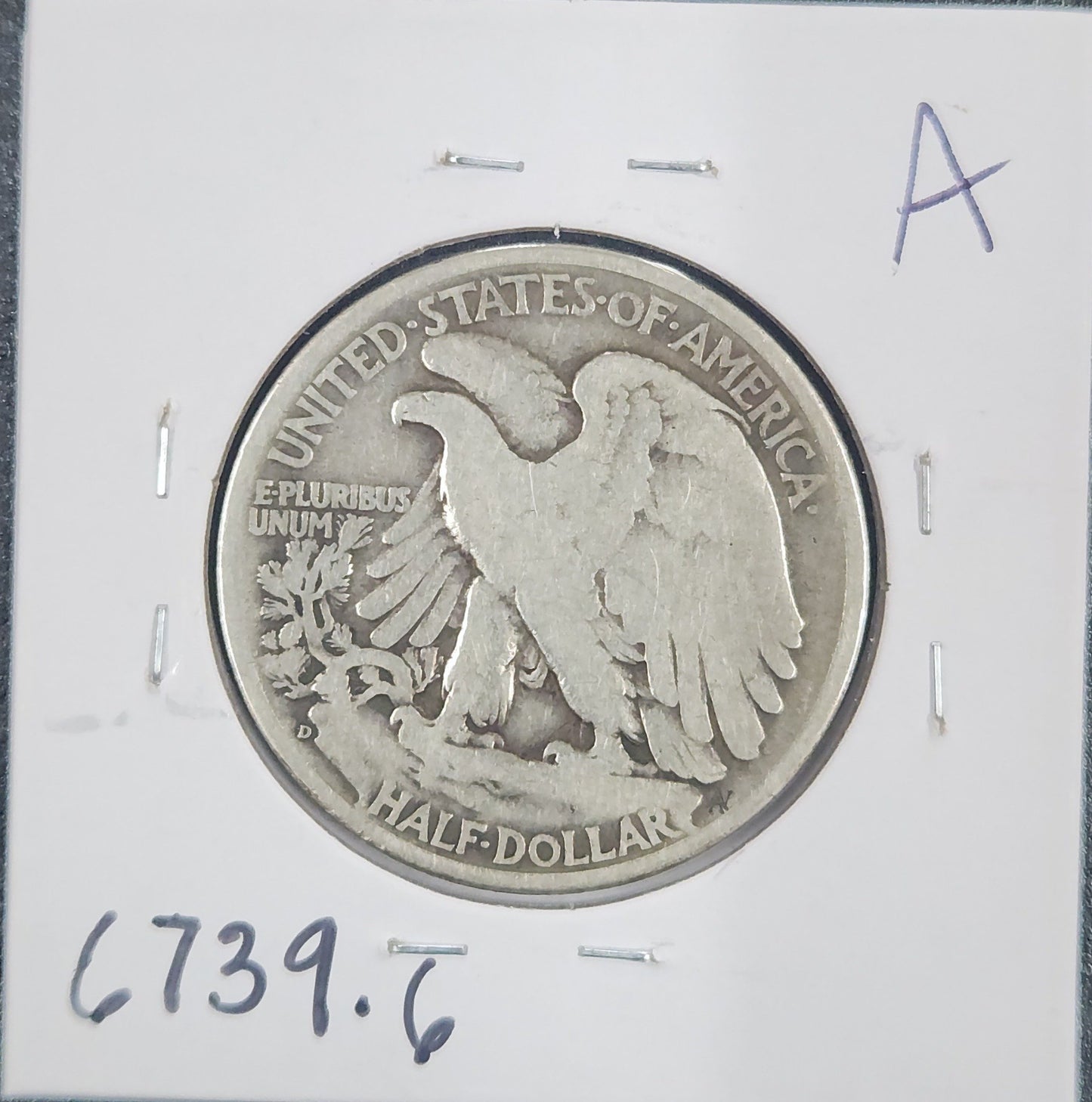 1938-D Walking Liberty Half G-6 6739.6-A — Reverse