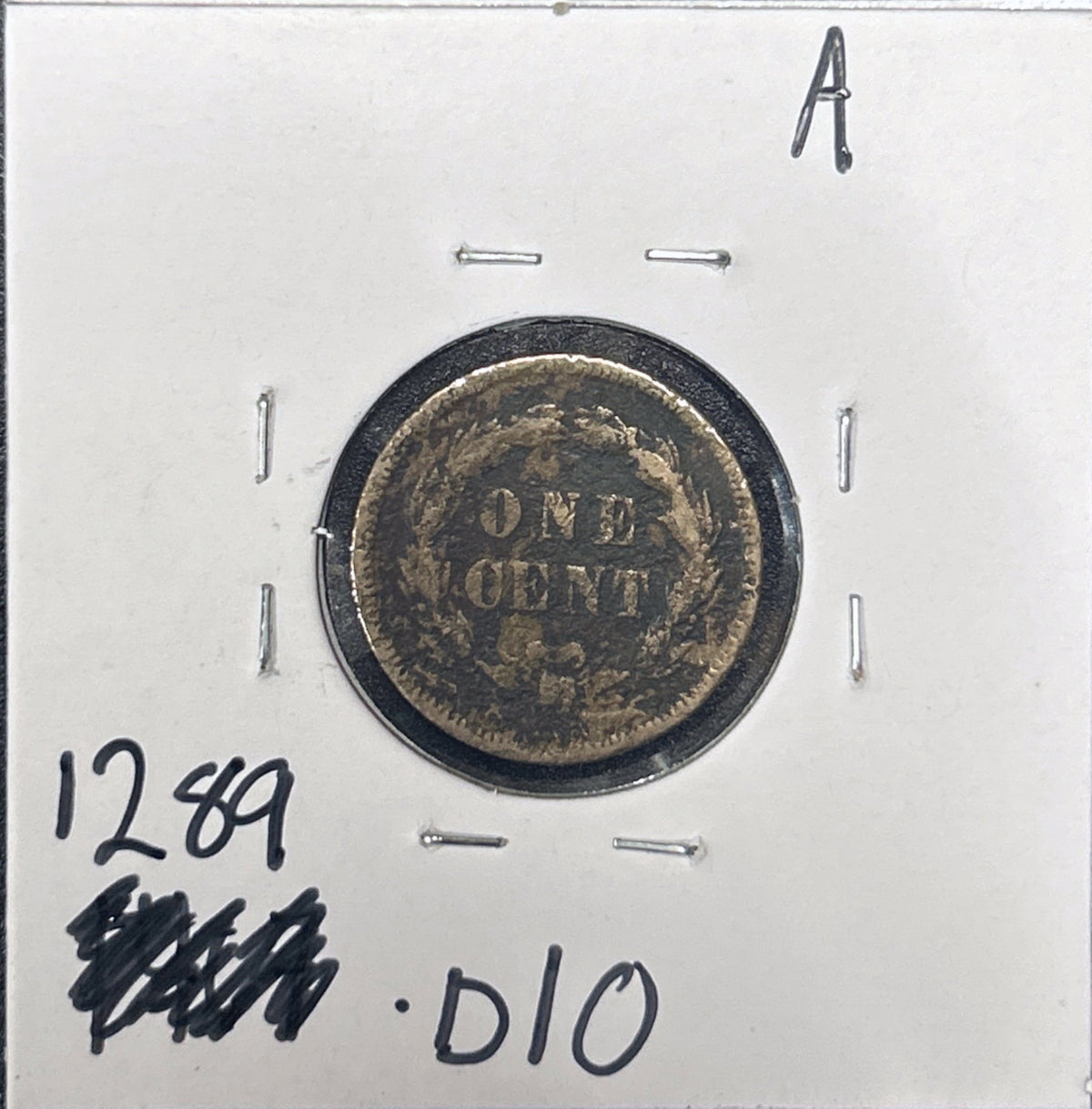 1859 Indian Head Cent 1289.D10-A — Reverse