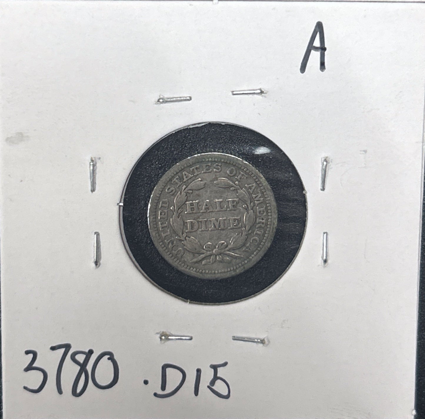 1854 Seated Half Dime Arrows 3780.D15-A — Reverse
