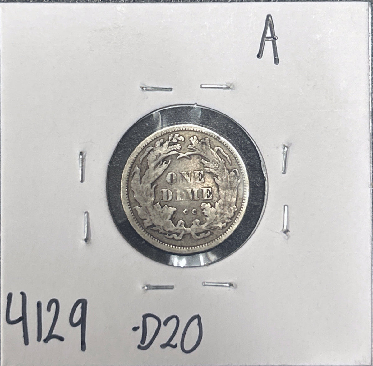 1875-CC Seated Dime Above Bow 4129.D20-A — Reverse