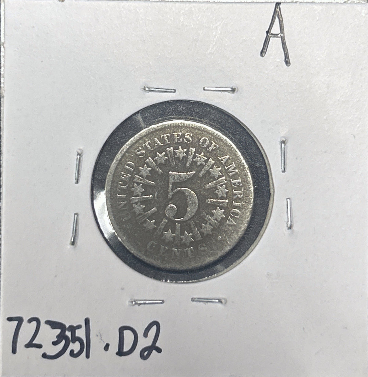 1866-1867 Shield Nickel 72351.D2-A — Reverse