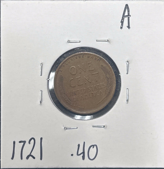 1909 Wheat Cent 1721.40-A — Reverse