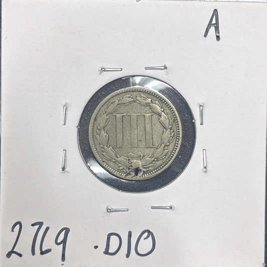1867 3 Cent Nickel 2769.D10-A — Reverse