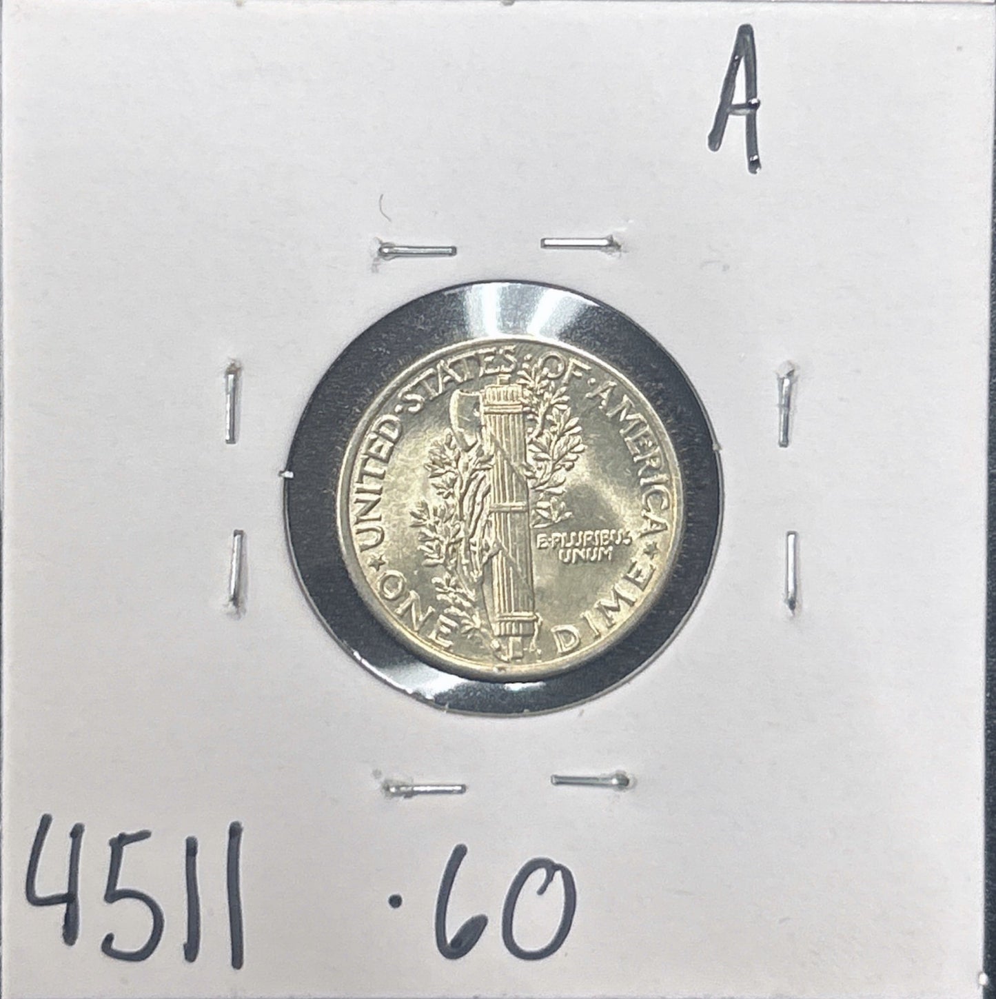 1940 Mercury Dime 4511.60-A — Reverse