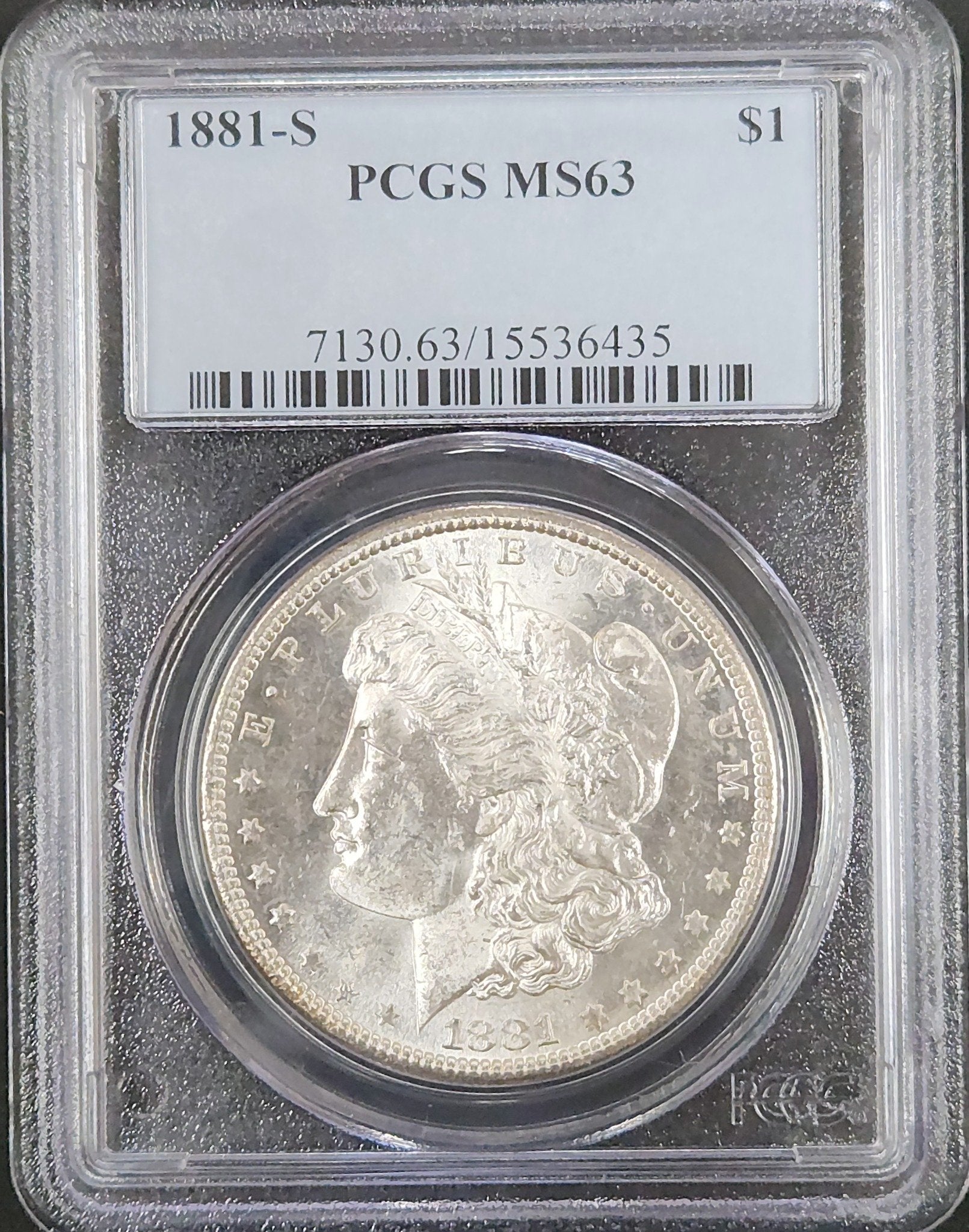 1881-S Morgan Dollar MS63 PCGS — Certified Mint State Silver