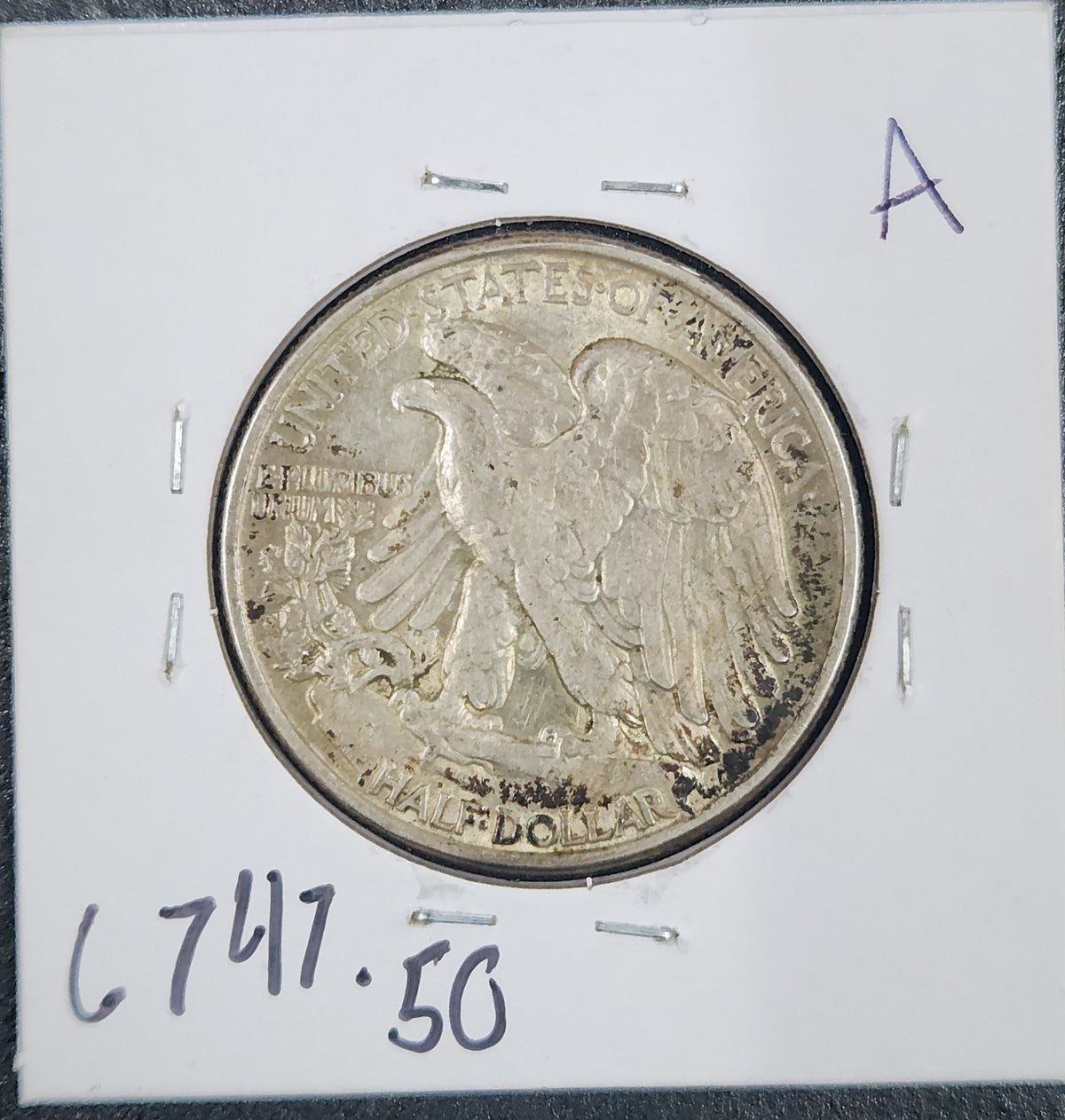 1945 Walking Liberty Half Dollar AU-50 6747.50-A — Reverse