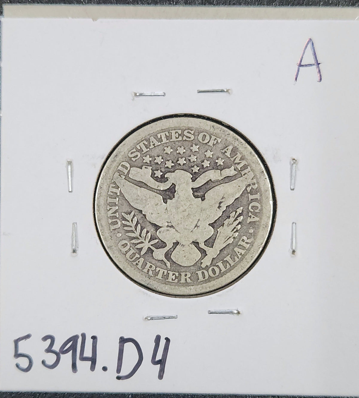 1898 Barber Quarter GOOD 5394.D4-A — Reverse